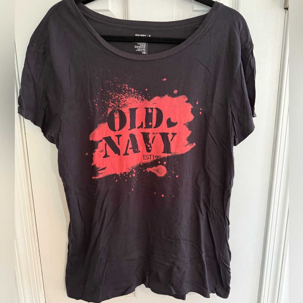 Old Navy Black Cotton T-Shirt